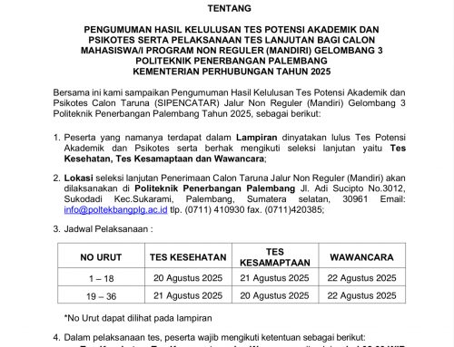 Pengumuman Hasil TPA dan Psikotes SIPENCATAR Jalur Mandiri Gelombang 3 Tahun 2025