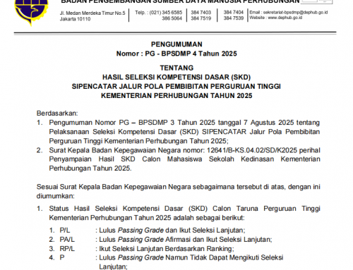 Pengumuman Hasil Seleksi Kompetensi Dasar (SKD) SIPENCATAR Jalur Pola Pembibitan Tahun 2025
