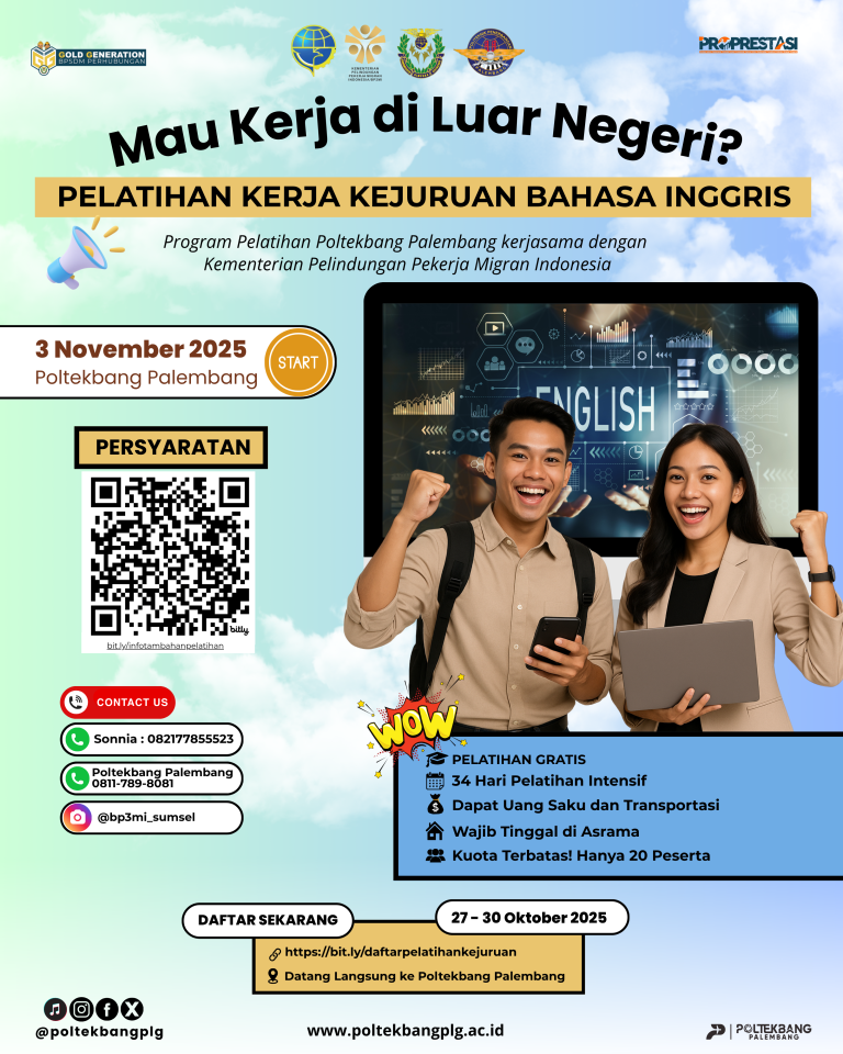 Ikuti Pelatihan Kerja Kejuruan Bahasa Inggris di Poltekbang Palembang!