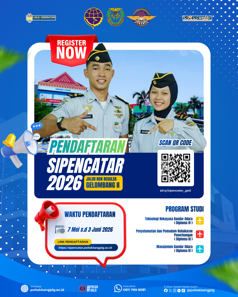 Segera Daftar SIPENCATAR Jalur Non Reguler (Mandiri) Gelombang II Poltekbang Palembang