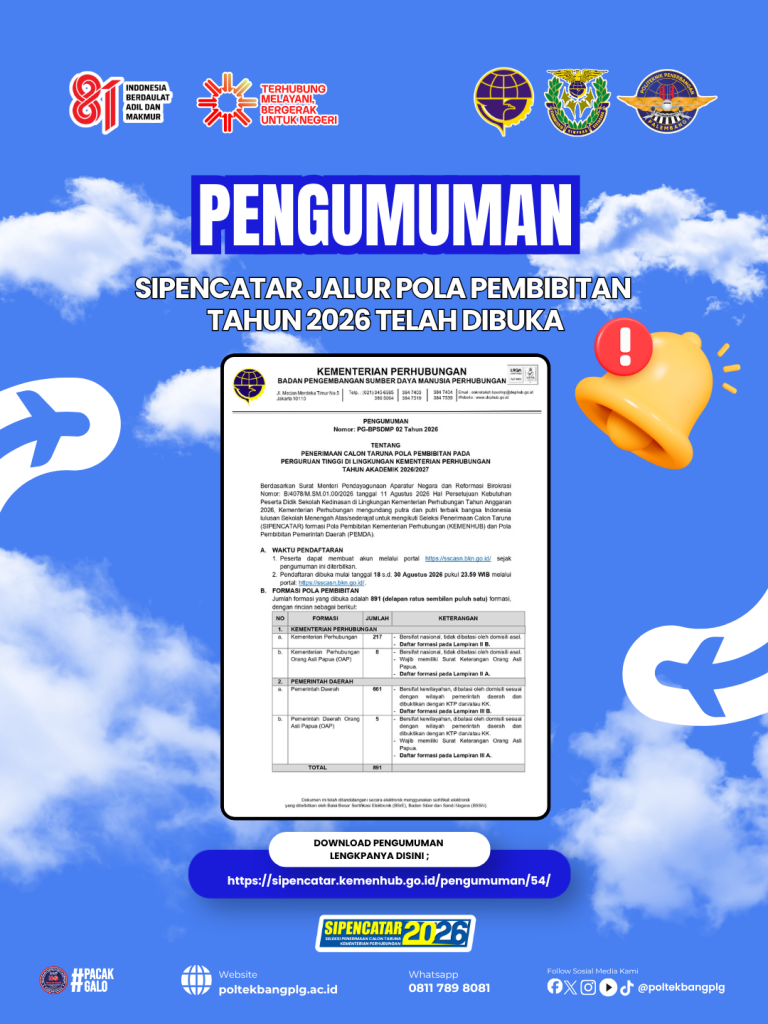 Penerimaan Calon Taruna Pola Pembibitan Kementerian Perhubungan Tahun Akademik 2026/2027 Resmi Dibuka